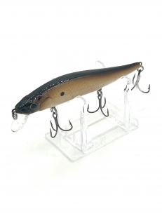 Black and Brown Jerkbait on stand